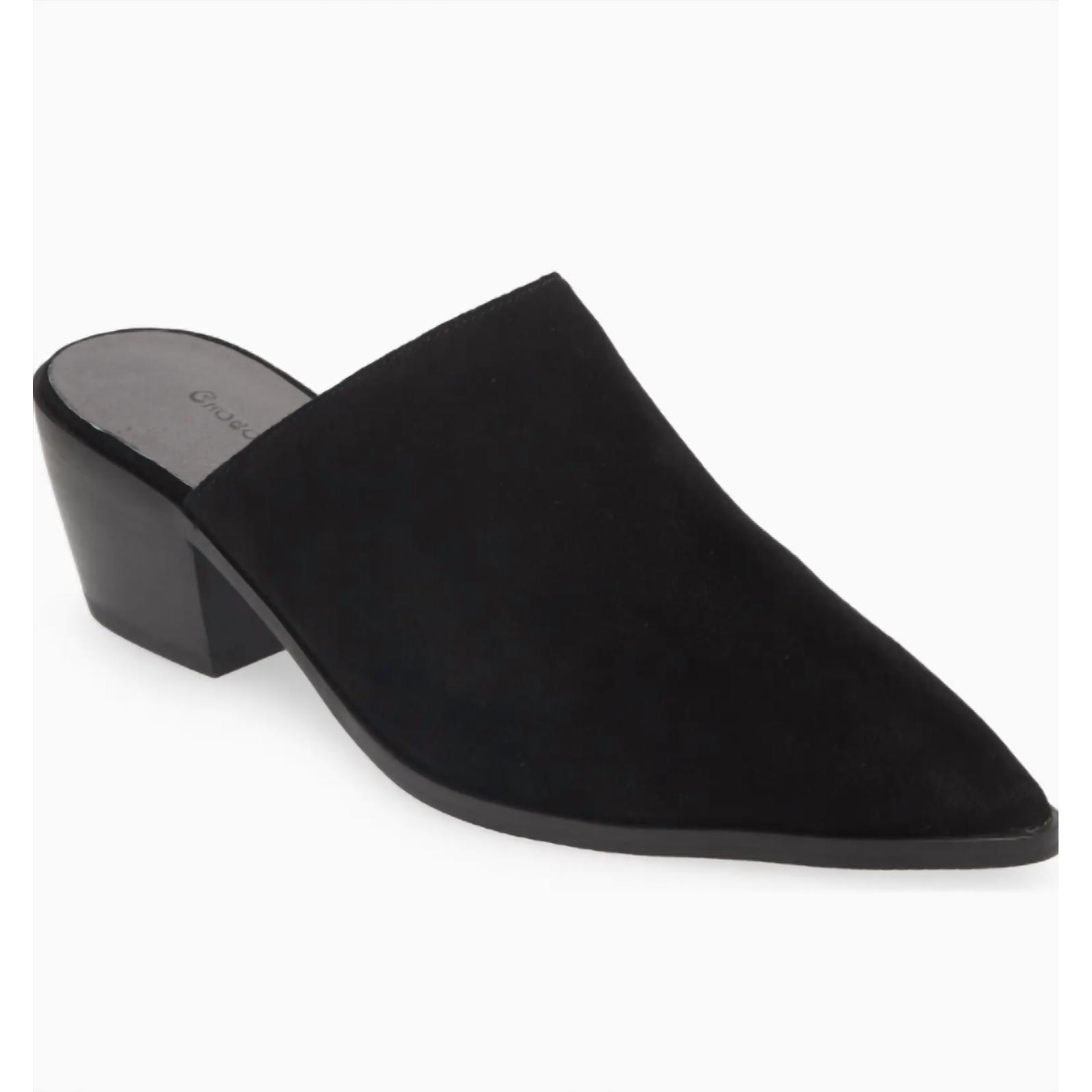 New Chocolat Blu Women's Cellia Pointed Toe Mule In Black Suede
